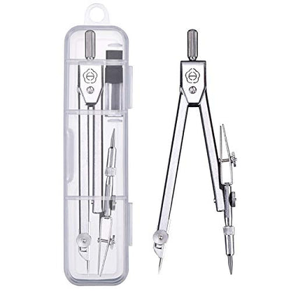 EBOOT Drawing Compass and 6 in Protractor Geometry Set, Clear - color: Clear