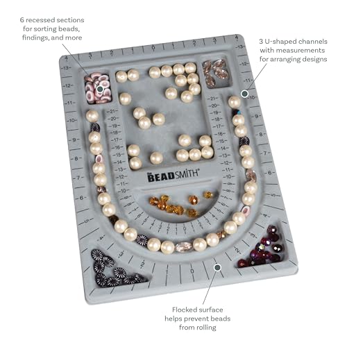 The Beadsmith Bead Board, Grey Flocked - size: 28" - 3 Channel