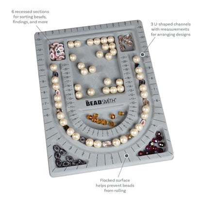 The Beadsmith Bead Board, Grey Flocked - size: 28" - 3 Channel