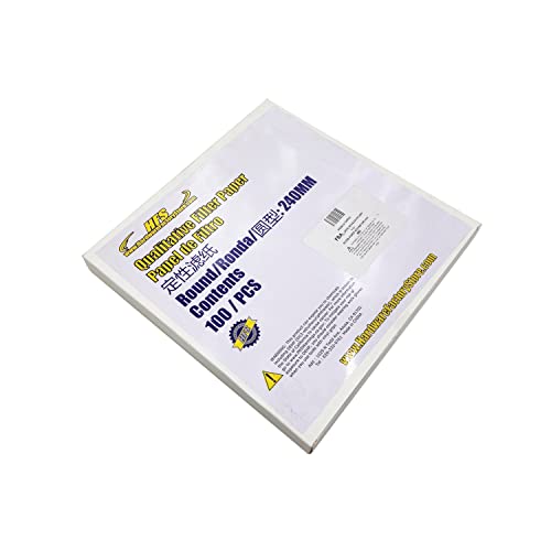 HFS(R) 240mm Ashless Qualitative Filter Papers Lab 100PCS Fast 20 um Round (240mm, 20um) - size: 240mm, style: 20um