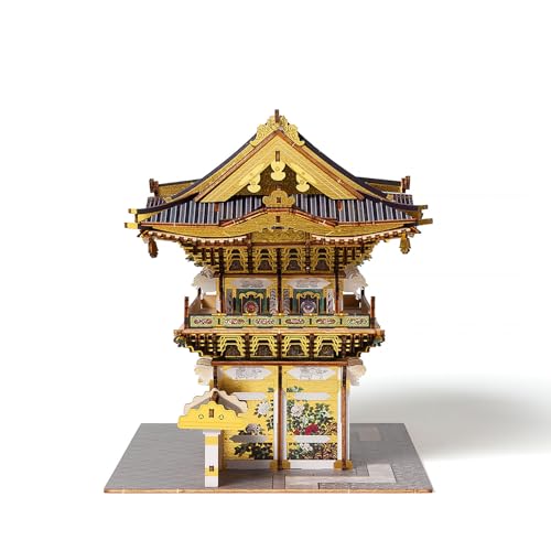 ki-gu-mi Nikko Toshogu Yomeimon Gate Color Edition – Wooden 3D Puzzle Model Kit – DIY Japanese Architecture Craft – No Tools Required – Display Piece & Gift Idea - style: Yomeimon