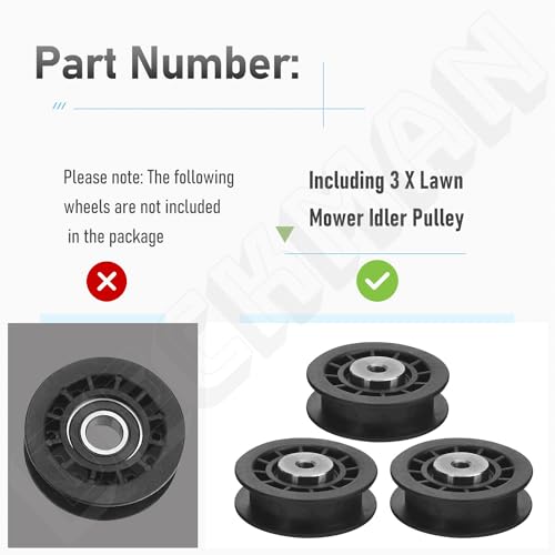 587973001 Lawn Mower Idler Pulley 3 - Pcs for Husqvarna Poulan Lawn Mower - style: 587973001 Pulley 3 pack
