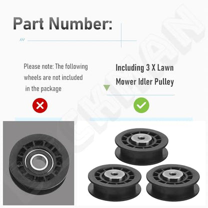 587973001 Lawn Mower Idler Pulley 3 - Pcs for Husqvarna Poulan Lawn Mower - style: 587973001 Pulley 3 pack
