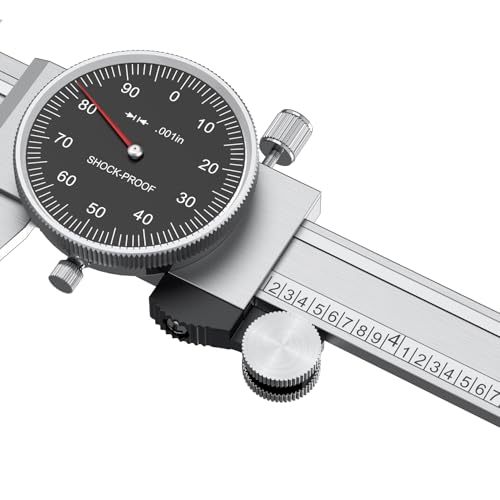 HDLNKAK Dial Caliper Shockproof with Watch 0-6" Range （Black） - color: Black