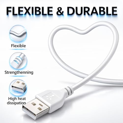 1.64ft White USB Pigtail Cable 2-Pack - color: White 1.64FT USB 2.0 Male