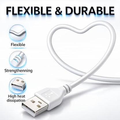 1.64ft White USB Pigtail Cable 2-Pack - color: White 1.64FT USB 2.0 Male