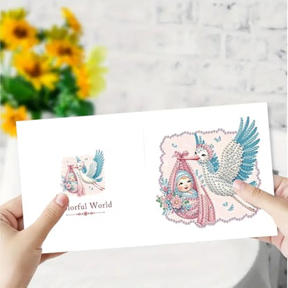 DDGYP 6 PCS Diamond Art Painting Greeting Cards with Envelopes,5.9x11.81In - color: whitege