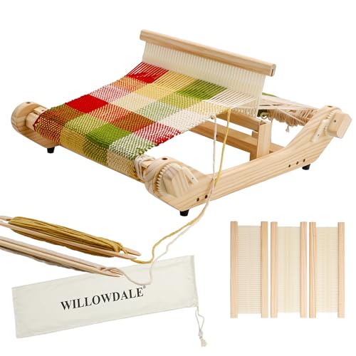 WILLOWDALE 12 Inches Rigid Heddle Loom,Loom Kit with Shed Stick for Adults - size: 12 Inches