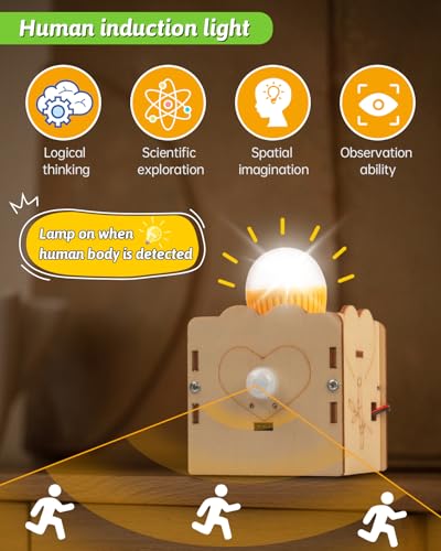 Poraxy STEM Kits for Kids Age 8-10-12, 6 in 1 Science Kits, Wooden 3D Puzzles, Toys for Ages 8-13, Building Projects Crafts Model Kits, Birthday Gifts for Boys Girls Ages 7 8 9 10 11 12 13 Years Old