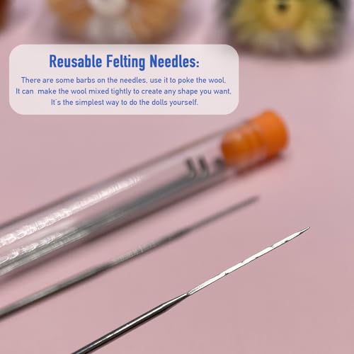 Truslin Needle Felting Kit, 4 Pcs Doll Making Needle Felting Starter Kit - color: 3# 4pcs