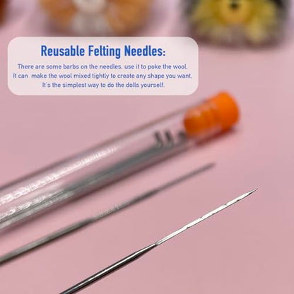 Truslin Needle Felting Kit, 4 Pcs Doll Making Needle Felting Starter Kit - color: 3# 4pcs