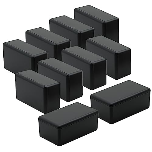 LeMotech Project Box 10 Pieces ABS Plastic Electrical Project Case Small Junction Box for Electronics Black 2.4 x 1.4 x 1 inch (61 x 36 x 25 mm) - size: 2.40" x 1.42" x 1.0"(10pc)