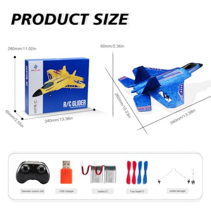 F-22 Raptor 2.4GHz RTF RC Fighter With 6-Axis Gyro For Kids Beginners - color: Blue Kf803