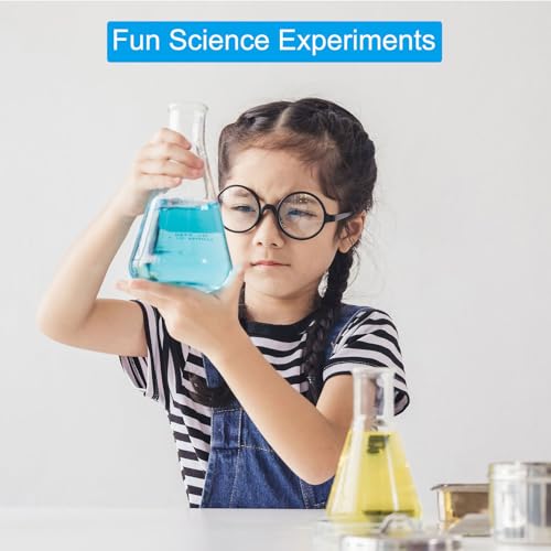 PATIKIL Erlenmeyer Flask, 8Pcs 250ml 8oz Narrow Mouth Graduated Flasks Borosilicate Glass with Printed Graduation for Lab Experiment Chemistry Science Study - size: 250ml/8oz