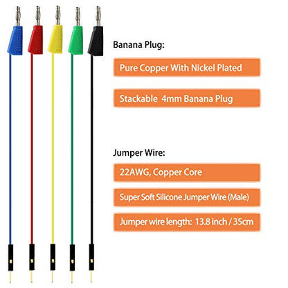 10 PCS Stackable Banana Plug to Jumper Wire
