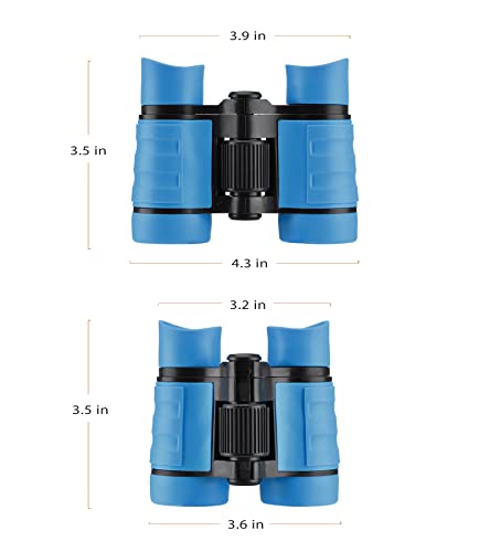 Binoculars for Kids, Toys for 3-12 Years Boys and Girls High-Resolution Optics Shockproof Mini Compact Toy Binoculars for Bird Watching, Hiking, Camping, Science, Detective - color: Blue+Pink