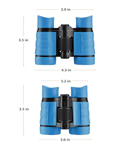 Binoculars for Kids, Toys for 3-12 Years Boys and Girls High-Resolution Optics Shockproof Mini Compact Toy Binoculars for Bird Watching, Hiking, Camping, Science, Detective - color: Blue+Pink