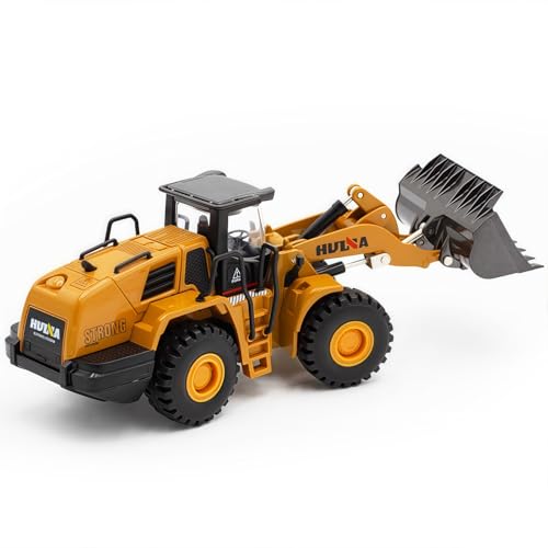 1/60 Wheeled Loader Heavy Duty Construction Metal Bulldozer, Loder Vehicle Toys for Kids, Outdoor Sandbox Car Toys, Birthday Gift Toddler Boy Kid - color: Loader -1813-1/60