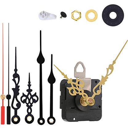 HILLHOME Non-Ticking Hands Quartz DIY Wall Clock Movement Mechanism Battery Operated DIY Repair Parts Replacement with 3 Different Pairs of Hands (7/8 Inch Clock Movement) - color: 7/8 Inch Clock Movement