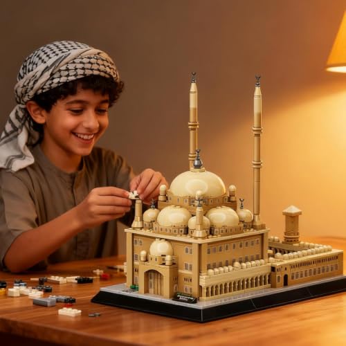 Egypt Mohammed Ali Mosque Building Blocks, Cairo Landmark Architecture Model for Adults and Kids Creative Construction Set for Collectors & History Lovers - style: Mohammed Ali Mosque
