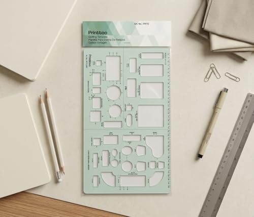 Printtoo Furniture Layout Stencil, 2mm Acrylic Reusable Interior Design Template with Bed, Sofa, Table, Kitchen & Living Room Symbols for Architecture Floor Plans, Drafting and Home Planning - color: Series-PRTD-2837A