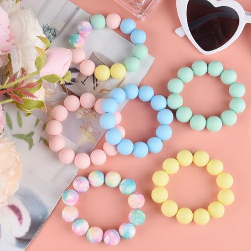 ASTARON 100Pcs 15mm Macaron Colors Silicone Beads for Keychain Making Craft - color: Macaron Colors Mixed