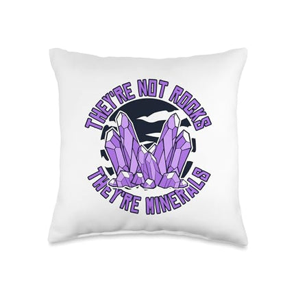 Best Rocks And Minerals Kit Guide Collection Gifts Not Rocks Geologist Mineral Collector Throw Pillow, 16x16, Multicolor - size: 16x16