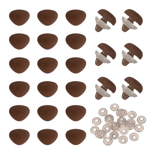 MECCANIXITY 25 Sets Safety Noses, 12 mm Safety Eyes and Noses Brown - color: Brown