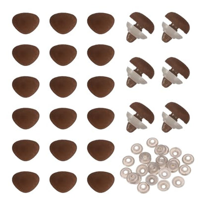MECCANIXITY 25 Sets Safety Noses, 12 mm Safety Eyes and Noses Brown - color: Brown