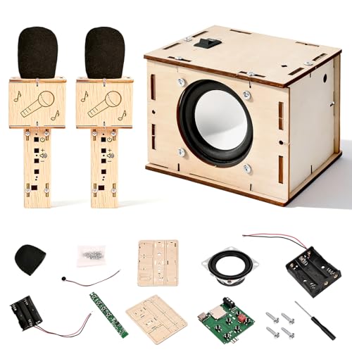 STEM Projects Karaoke Machine Toys Science Kits for Kids Age 8-12 Stem Building Kits Building Your Own DIY Electronics Kit with Bluetooth Speaker 2 Wireless Microphones Gifts for Teen Girls Boys