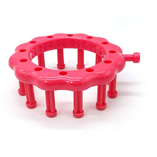 WAYION Round Knitting Loom Plastic Hat Weaving Looms Kit with Loom Hook/Needle, Creativity for Friends Small Knitting Loom Kit - Perfect for Sock, Hat, Leg & Arm Warmers, Scarf & More (Pink)