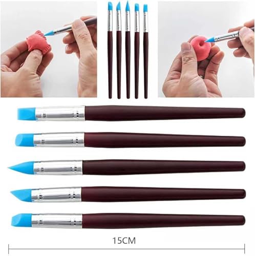 24Pcs Clay Sculpting Tool Set, Polymer Clay Kit with Ball Stylus Pens, Silicone Sculpting Brushes, Wooden Carving Tools & Smoothing Sponge, Professional Pottery Modeling Tools for Ceramic& DIY Crafts - color: 24Pcs