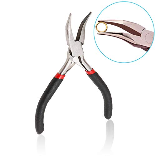 URSKYTOUS 4Pcs Jewelry Pliers Set Jewelry Making Pliers Tools Kit Include Jewelry Making Needle Nose Chain Nose Round Bent Pliers Wire Cutter for Bracelet Beading Craft Jewelry Making Supplies (Black) - color: 4pcs Black