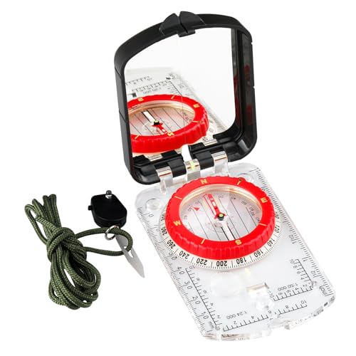 Compass Military Grade, Precision Navigation Compass for Hiking - color: clear Red