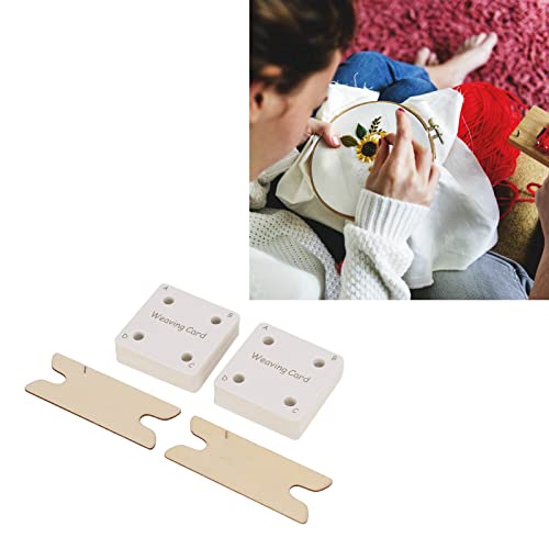 Weaving Cards, 30 Pieces Tablet Weaving Card Sturdy Flexible Paper Cards with 2 X Shuttles Replacement for Inkle Weaving Supplies, Weaving
