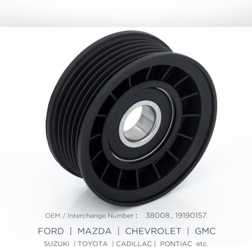 Belt Idler Pulley, 38008 Belt Tensioner Pulley for Select GMC, Ford, Chevrolet Models as Fiesta, Camaro, Savana, etc. 19190157 Automotive Replacement Idler Pulley Kit by KeeRoarin - size: 38008 - Universal