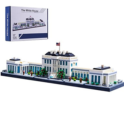 JXRLMB Architecture White House Modle Kit Micro Building Blocks Sets for Adults World Famous Landmark Collection Set U.S. Capital 3520 PCS for Teens 14+ - color: White House