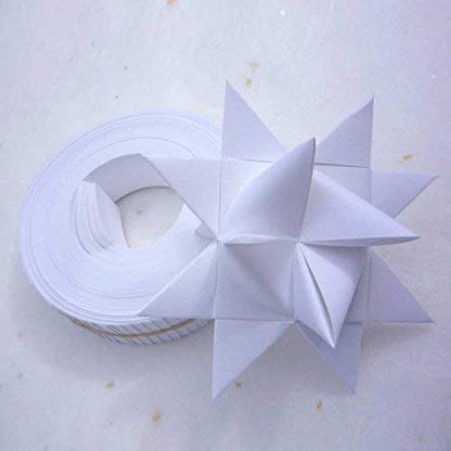 ODETOJOY White Quilling Paper Strips 7mm x 54cm 120pcs for Paper Quilling, Card Making, Scrapbooking Crafts - size: 7mm