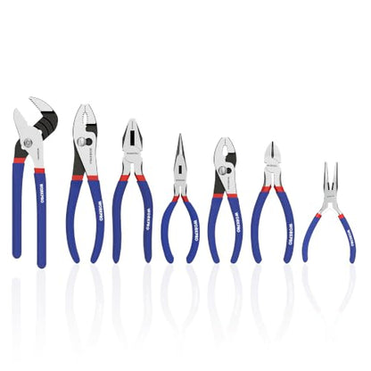 WORKPRO 7-Piece Pliers Set, Pliers Tool Set with Comfort Grip, Blue - color: Blue