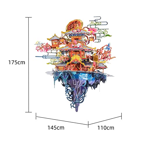 MU 3D Metal Puzzles Chinese Lucky Marriage Pavilion,Chinese Matchmaker Temples Bridal Palace Jigsaw DIY Model Kits Building, Wedding Birthday Girlfriend Gift - color: Marriage Pavilion