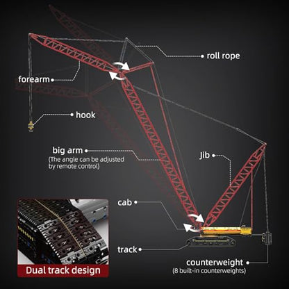 Mould King Crawler Crane LR13000 Building Block Kits, Technical Construction Vehicles Cranes Model with Motor/APP Remote Control, Gift for Age 14+/Adult Collections Enthusiasts (4318+ Pieces) - color: L-17015