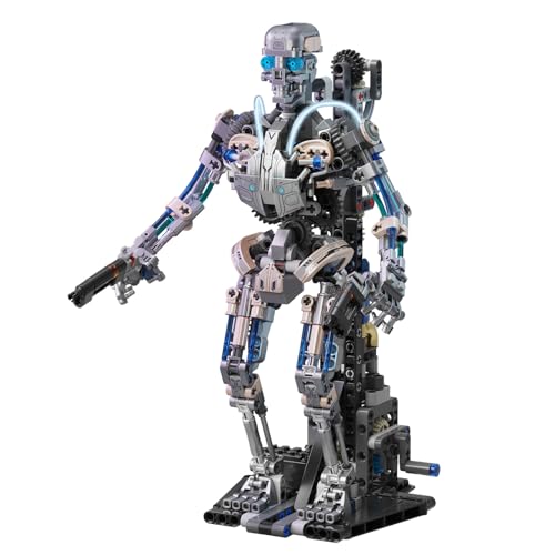 Mechanical Skeleton Robot Building Set with Light for Adults, Compatible with Lego Robot, 692PCS Skull Alien Model Toys for Home/Office Decor, Movable Joint Design Skeleton Kits Gifts for Boys 8-14 - style: Mechanical Robot