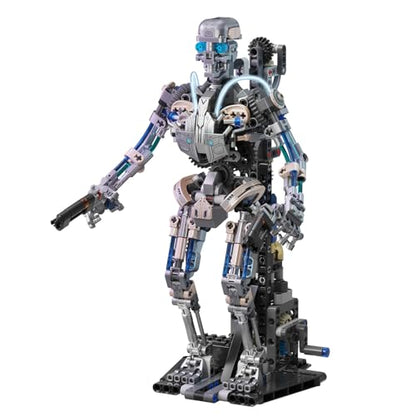 Mechanical Skeleton Robot Building Set with Light for Adults, Compatible with Lego Robot, 692PCS Skull Alien Model Toys for Home/Office Decor, Movable Joint Design Skeleton Kits Gifts for Boys 8-14 - style: Mechanical Robot