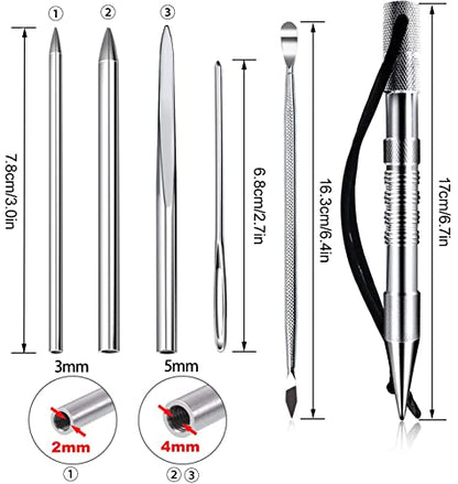 PSKOOK Paracord Bracelet Jig Kit, Adjustable Length Weaving DIY Craft Maker Tool, Lacing Needles and Smoothing Tool 6 Pack (FID with Marlin Spike) - color: *Army Green+SIX-PIECE