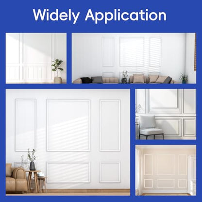 COUKIU 6 Sets Pre-Cut Wall Molding kit,Ready to Assemble Accent Molding Wainscoting Panels for Interior Walls Home Decor（6 Frames，Style1) - size: 6 Frames, Style 1