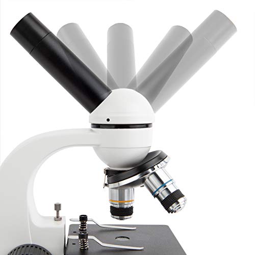 AmScope M158C-PS25-WM Cordless Compound Monocular Microscope, WF10x and WF25x Eyepieces, 40X-1000X Magnification, LED Illumination + Set of 25 Prepared Slides and Book - style: M158C-PS25-WM