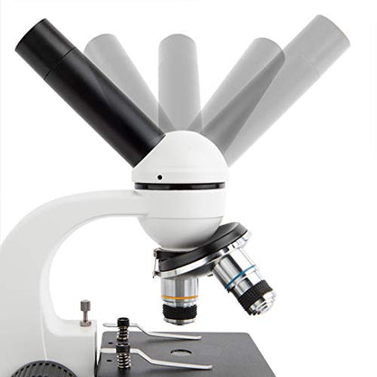 AmScope M158C-PS25-WM Cordless Compound Monocular Microscope, WF10x and WF25x Eyepieces, 40X-1000X Magnification, LED Illumination + Set of 25 Prepared Slides and Book - style: M158C-PS25-WM