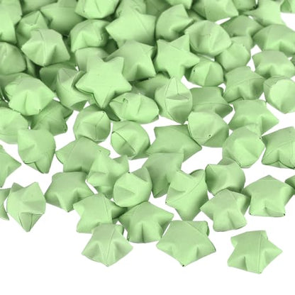 MECCANIXITY 136pcs Pre-made Origami Lucky Stars Paper Wishing Star Pale Green for Best Wish Christmas Party Wedding Valentine's Day Girl Friends Gift - color: Pale Green