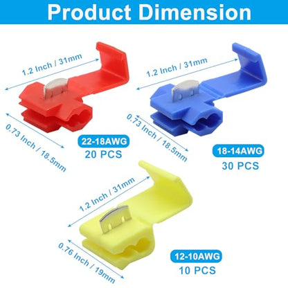 60 Pack Snap Electrical Wire Connectors Solderless