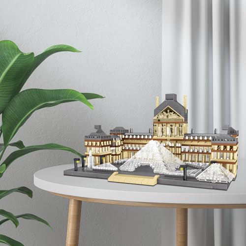 CSNRHG Paris Louvre Museum Model Building Blocks Set Micro Bricks World Famous Architecture Educational Toys for Kids Adults 3377 Piece Birthday - style: Louvre Museum